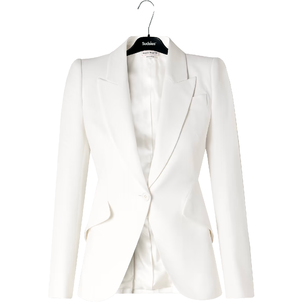 Alexander McQueen white tailored blazer on Sudsies hanger
