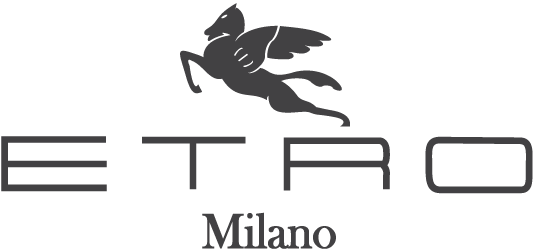 Etro logo with Pegasus emblem and Milano text