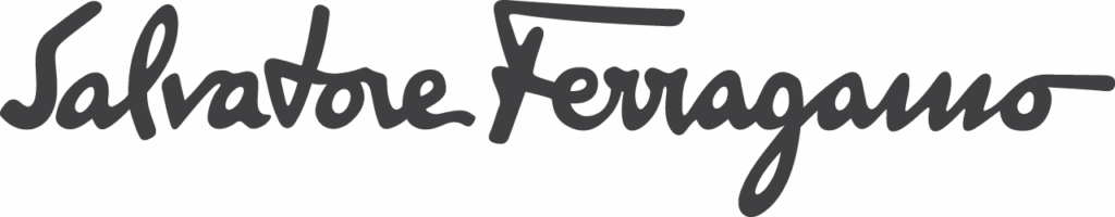 Salvatore Ferragamo logo in stylized cursive script.
