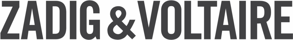 Zadig & Voltaire logo in bold uppercase sans-serif font.